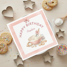 Serviette En Papier Baking Party Girls Birthday Elegant Bowl & Whisk