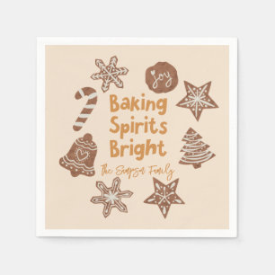 Serviette En Papier Baking Spiritueux Bright Christmas Cookie Jaune