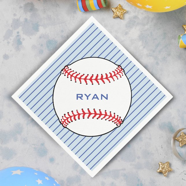 Serviette En Papier Bal de baseball Anniversaire Personnalisé Fête des (Créateur téléchargé)