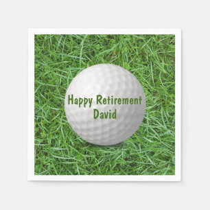Serviette En Papier Bal de golf de retraite sur l'herbe