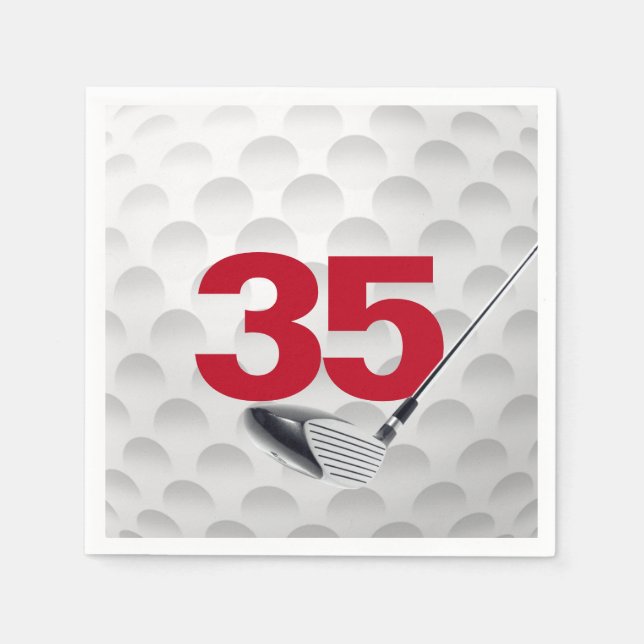 Serviette En Papier Bal de golf du 35e anniversaire (Devant)