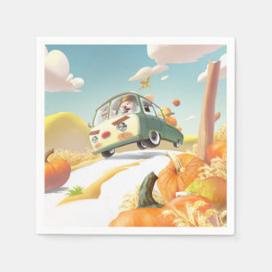 Serviette En Papier Balade en Citrouille lunaire