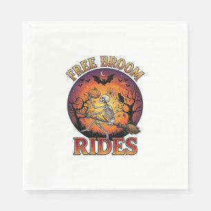 Serviette En Papier Balais Gratuits Promenades Halloween Squelette Cit