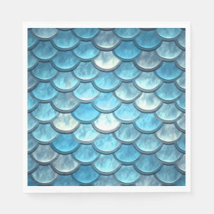 Serviette En Papier Balances de poisson sirène serviettes turquoise
