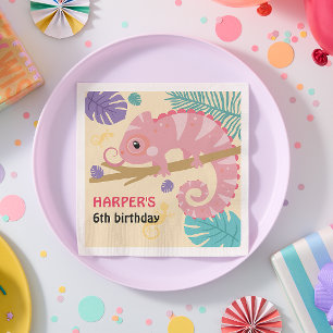 Serviette En Papier Balances et queues Reptile fille Anniversaire
