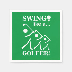 Serviette En Papier Balancez comme un golfeur Fête de golf