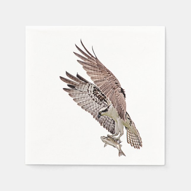 Serviette En Papier Balbuzard pêcheur avec poisson (Devant)
