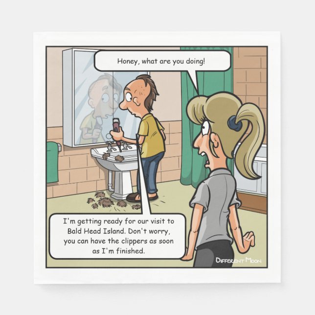 Serviette En Papier Bald Head Island Funny Party Napkins (Devant)
