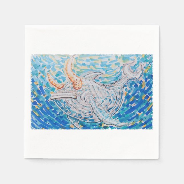 Serviette En Papier Baleine (Devant)