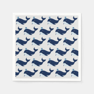 Serviette En Papier Baleine Bleue, Nautique