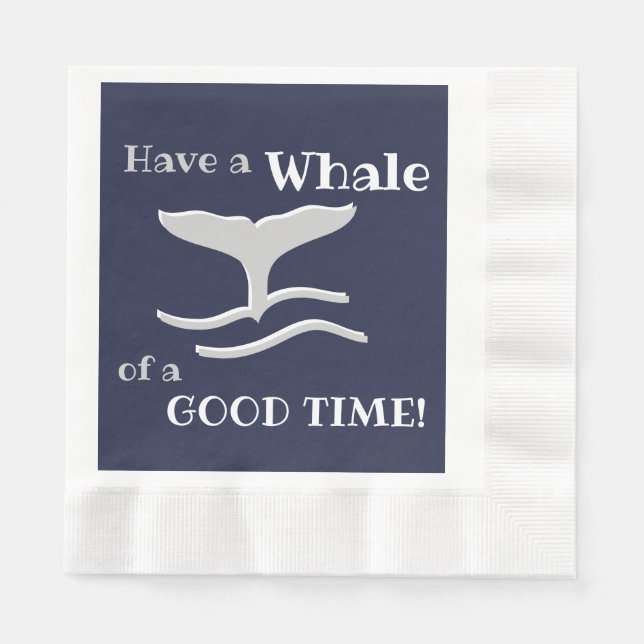Serviette En Papier Baleine de bon temps (Devant)