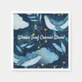 Serviette En Papier Baleines Surf Vagues cosmiques Design Constellatio