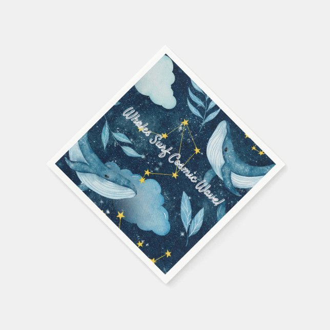 Serviette En Papier Baleines Surf Vagues cosmiques Design Constellatio (Coin)