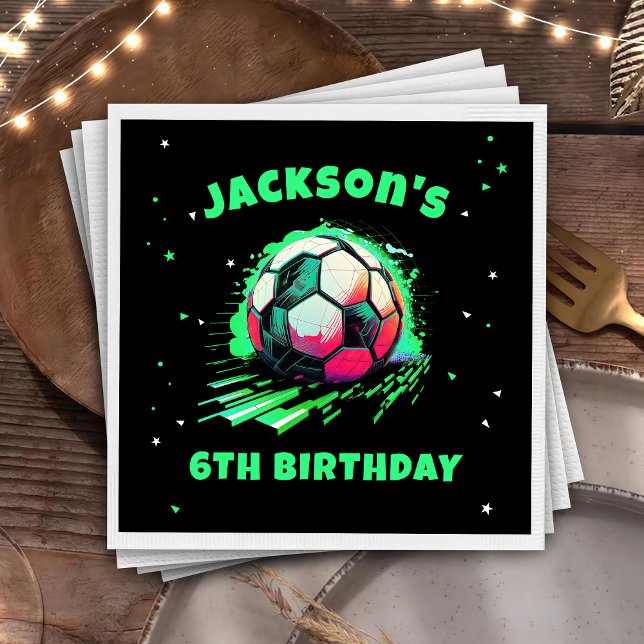 Serviette En Papier Balle de football Anniversaire Papier Napkin (Créateur téléchargé)