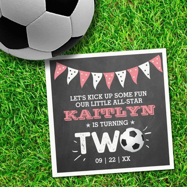 Serviette En Papier Balle de soccer étoile 2e anniversaire (Créateur téléchargé)