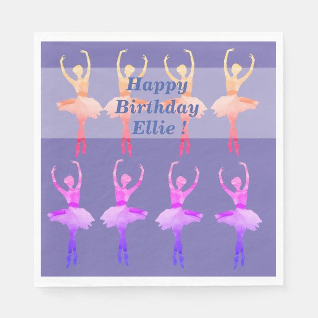 Serviette En Papier Ballerina Aquarelle Art (Devant)