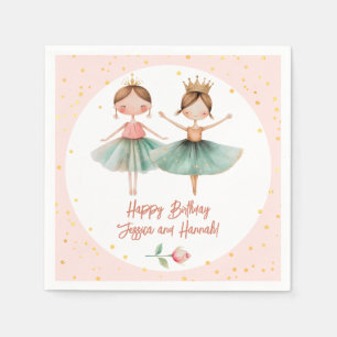 Serviette En Papier Ballerina Ballet rose Anniversaire de enfant doubl