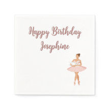 Ballerina moderne thème d'anniversaire Napkins