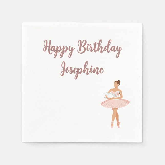 Serviette En Papier Ballerina moderne thème d'anniversaire Napkins (Devant)