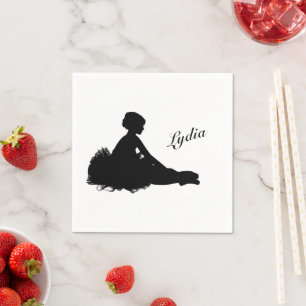 Serviette En Papier Ballerine Fatiguée Personnalisée avec Nom