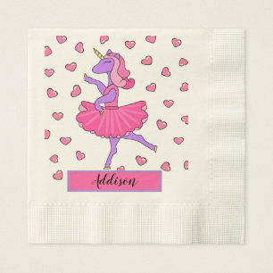 Serviette En Papier Ballerine unicorne violette avec serviettes tutu r