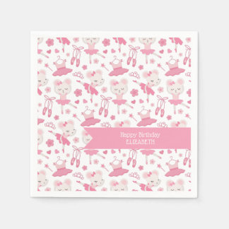 Serviette En Papier Ballet Ballerina Papier rose Napkin