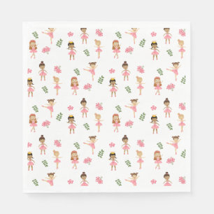 Serviette En Papier Ballet Pink Ballerinas Motif dansant