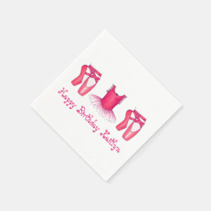 Serviette En Papier Ballet rose Ballerina Tutu Pointe Chaussures Anniv