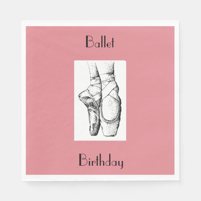 Serviette En Papier Ballet rose Papier d'anniversaire serviettes (Devant)