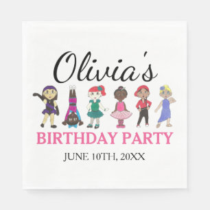 Serviette En Papier Ballet Tap Jazz Acro Lyrique Danseur Anniversaire
