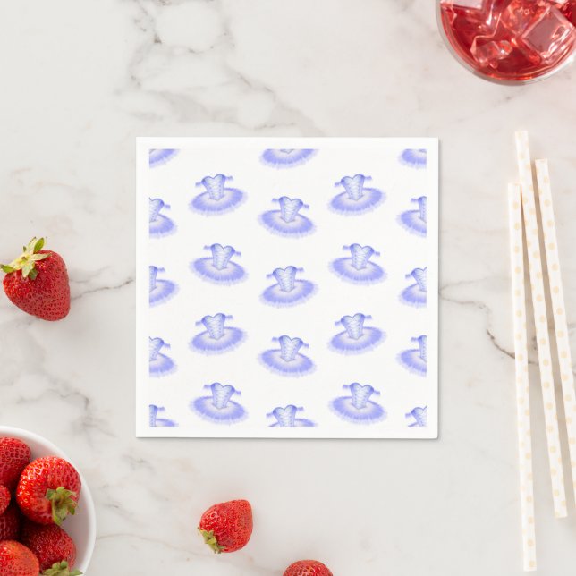 Serviette En Papier Ballet violet Anniversaire Tutu Aquarelle (En situation)