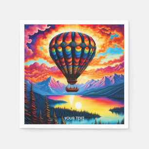 Serviette En Papier Ballons à air chaud Imaginaire mignon