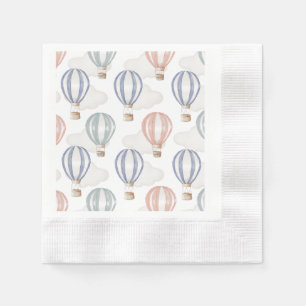 Serviette En Papier Ballons à Air Chaud pour Baby Shower Genre Neutre