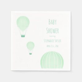 Serviette En Papier Ballons à air chaud vert | BABY SHOWER