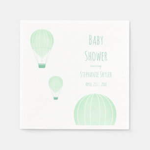 Serviette En Papier Ballons à air chaud vert BABY SHOWER
