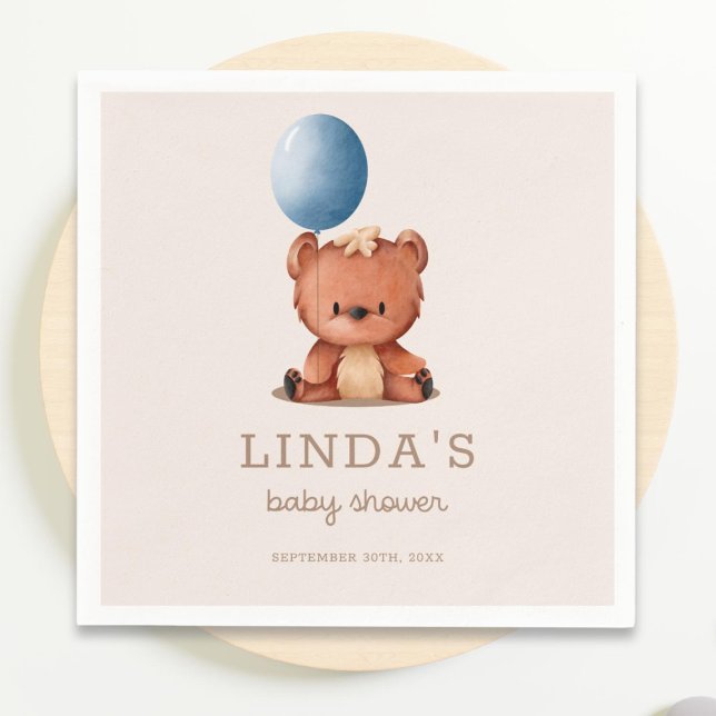 Serviette En Papier Ballons à oreilles mignonnes Baby shower neutre ge (Créateur téléchargé)