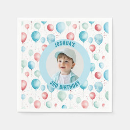 Serviette En Papier Ballons bleus photo Anniversaire de enfant