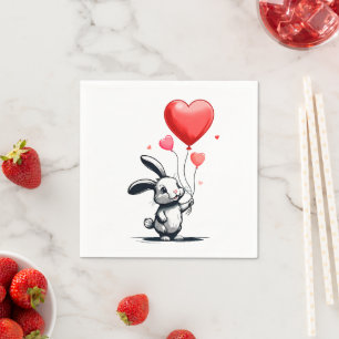 Serviette En Papier Ballons Bunny Love