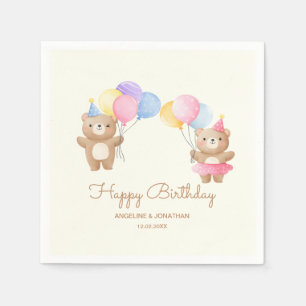 Serviette En Papier Ballons colorés Portent ensemble Anniversaire conj