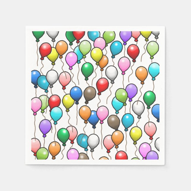 Serviette En Papier Ballons d'anniversaire (Devant)