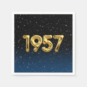 Serviette En Papier Ballons d'anniversaire 1957 dans les étoiles