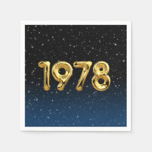 Serviette En Papier Ballons D'Anniversaire 1978 En Étoiles