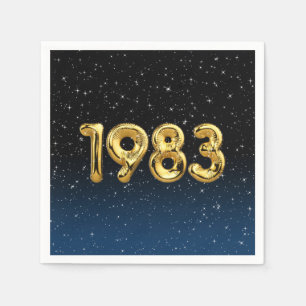 Serviette En Papier Ballons D'Anniversaire 1983 En Étoiles