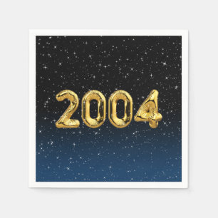 Serviette En Papier Ballons d'anniversaire 2004 En étoiles