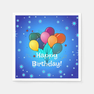 Serviette En Papier Ballons d'anniversaire heureux
