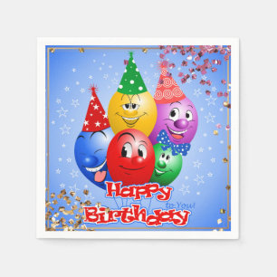 Serviette En Papier Ballons d'anniversaire joyeux