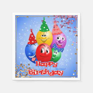 Serviette En Papier Ballons d'anniversaire joyeux