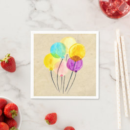 Serviette En Papier Ballons d'aquarelle pastel mignons