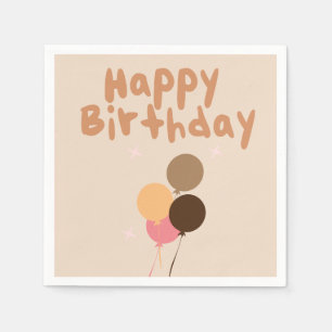 Serviette En Papier Ballons de Bohême Joyeux anniversaire