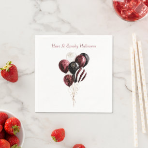 Serviette En Papier Ballons de clown noir burgundy Halloween